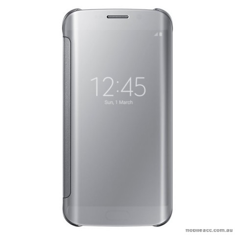 Genuine Samsung Galaxy S6 Edge Clear View Flip Cover - Silver