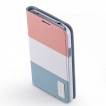 Momax Modern Flip Diary Case for Samsung Galaxy S5 - Light Pink / Blue