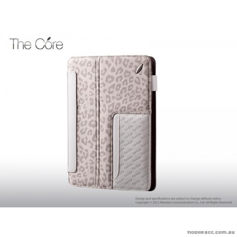 Snow Leopard Leather Case for iPad 2 / 3 / 4 - White