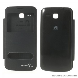 Window View Flip Cover for Huawei Ascend Y600 - Black