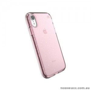 SPECK Presidio Clear Glitter Shockproof Tough Case For iPhone XR 6.1'  Rose Gold