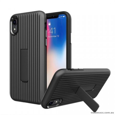 Luggage Case with Kickstand Shockproof Heavy Duty Case Cover For Iphone XR 6.1'  BLK