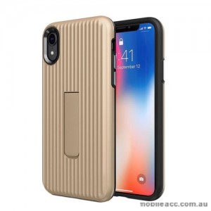 Luggage Case with Kickstand Shockproof Heavy Duty Case Cover For Iphone XR 6.1'  Gold