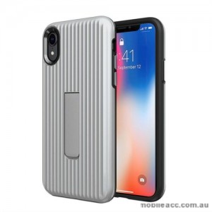 Luggage Case with Kickstand Shockproof Heavy Duty Case Cover For Iphone XR 6.1'  Silver