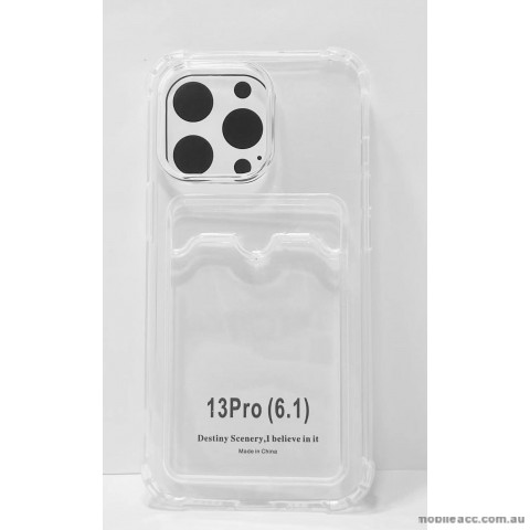 2.0MM Anti Shock TPU Card Slot Case For iPhone 13 6.1inch  Clear