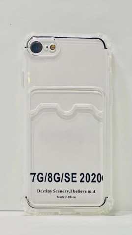 2.0MM Anti Shock TPU Card Slot Case For iPhone SE2 4.7inch  Clear