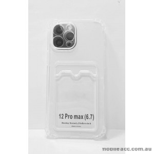 2.0MM Anti Shock TPU Card Slot Case For iPhone 12 Pro MAX 6.7inch  Clear
