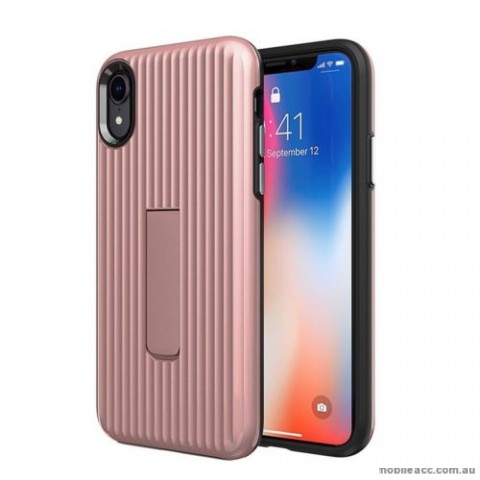 Luggage Case with Kickstand Shockproof Heavy Duty Case Cover For Iphone XS MAX  6.5'  Rose Gold