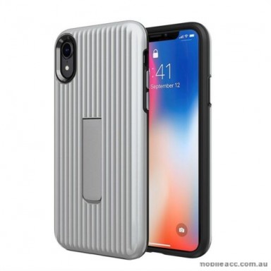 Luggage Case with Kickstand Shockproof Heavy Duty Case Cover For Iphone XS MAX 6.5'  Silver