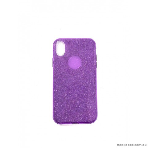 Bling Simmer TPU Gel Case For iPhone XS MAX  6.5' Purple