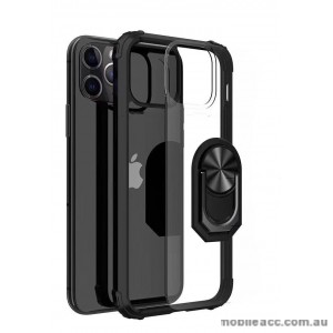 Hard Shockproof Heavy Duty Case With Stand and Magnet  For iPhone 11 6.1"  Clear Black