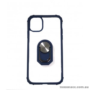 Hard Shockproof Heavy Duty Case With Stand and Magnet  For iPhone 11 6.1"  Clear Blue