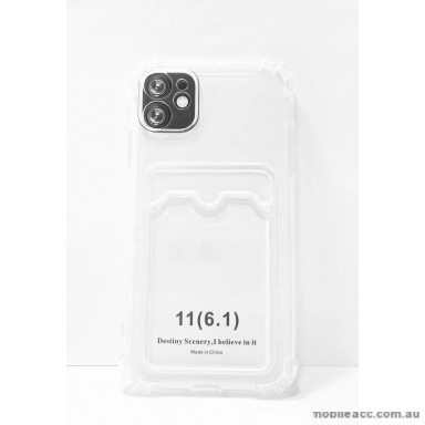 2.0MM Anti Shock TPU Card Slot Case For iPhone 11 6.1inch  Clear