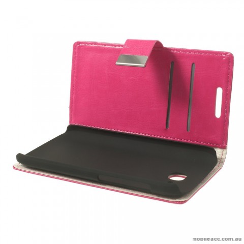 Magnetic Wallet Case Cover for Huawei Ascend Y600 - Rose