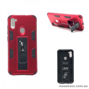 Anti Shockproof Heavy Duty With Stand With Magnet Case For Samsung A11  Red