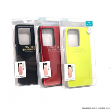 Mercury SKY SLIDE BUMPER CASE With Card Holder For Samsung S20 Ultra 6.9 inch  Black
