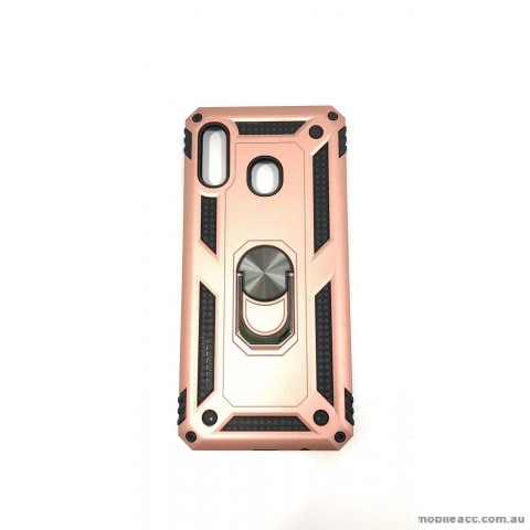 Anti Shock with Magnet Stand case for Samsung  A20 A30  Rose Gold