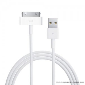 2m USB to 30 pin Charge & Sync Data Cable for iPhone 4 / 4S - White