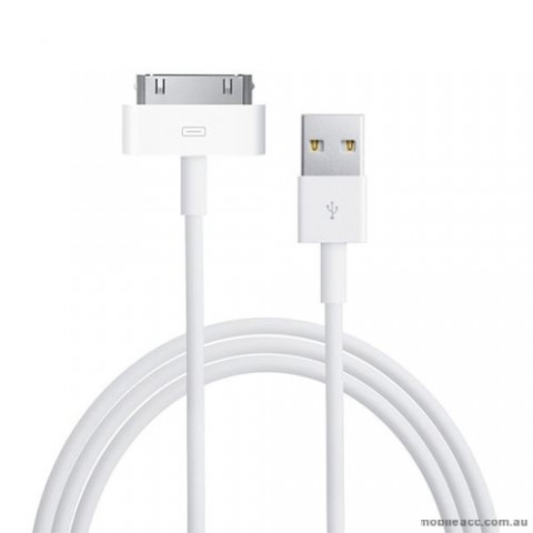2m USB to 30 pin Charge & Sync Data Cable for iPhone 4 / 4S - White