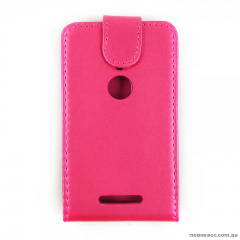 Synthetic Leather Flip Pouch Case for Nokia Lumia 925 - Hot Pink