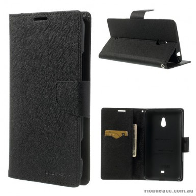 Mercury Goospery Fancy Diary Wallet Case for Nokia Lumia 1320 - Black