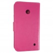 Synthetic Leather Wallet Case Cover for Nokia Lumia 630 635 - Hot Pink