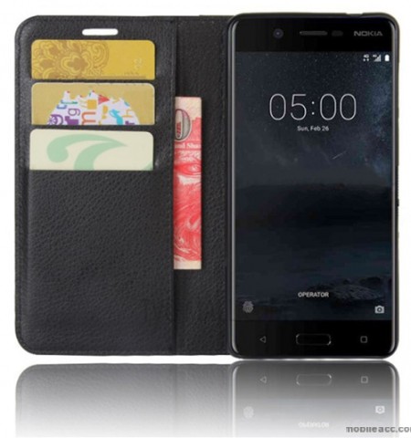 Mooncase Stand Wallet Case For Nokia 5 - Black