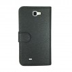 PU Leather Wallet Case for Samsung Galaxy Note2 - Black