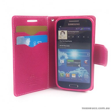 Mercury Goospery Fancy Diary Wallet Case for Samsung Galaxy S4 mini - Pink