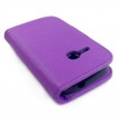 Synthetic Leather Wallet Case for Samsung Galaxy Young S6310 - Purple