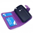 Synthetic Leather Wallet Case for Samsung Galaxy Young S6310 - Purple