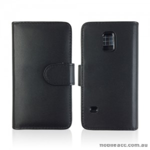 Synthetic Leather Wallet Case for Samsung Galaxy S5 Mini - Black