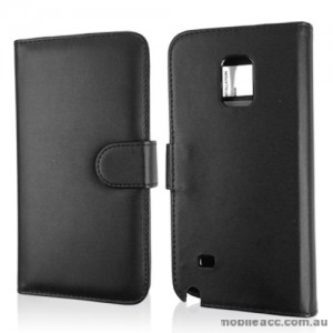 Synthetic Leather Wallet Case for Samsung Galaxy Note 4 - Black