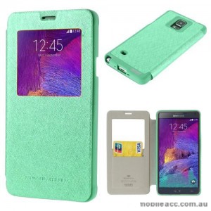 Korean WOW Window View Flip Cover for Samsung Galaxy Note 4 - Green
