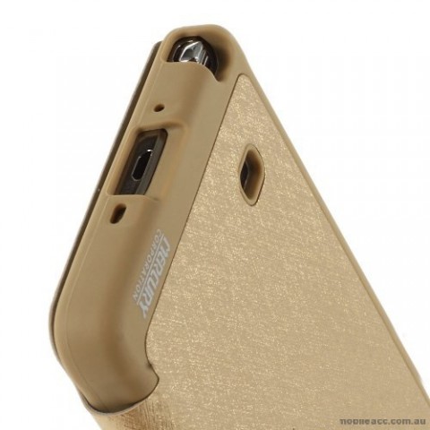 Korean WOW Window View Flip Cover for Samsung Galaxy Note 4 - Gold