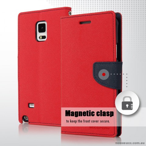 Korean Mercury Fancy Wallet Case for Samsung Galaxy Note Edge - Red