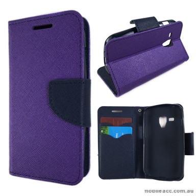 Wisecase Wallet Case Cover for Telstra Samsung Galaxy Trend Plus Purple