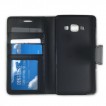 Samsung Galaxy A3 Stand Wallet Case Cover - Black