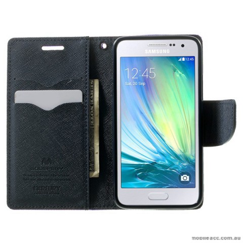 Korean Mercury Fancy Diary Wallet Case for Samsung Galaxy A3 - Purple
