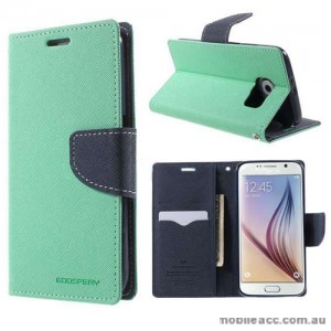 Korean Mercury Fancy Diary Wallet Case for Galaxy S6 - Mint