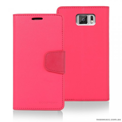 Korean Mercury Sonata Wallet Case for Samsung Galaxy S6 - Hot Pink