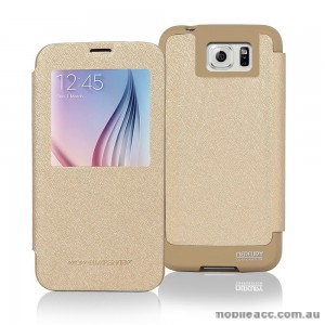 Korean Mercury WOW View Cover for Samsung Galaxy S6 - Gold