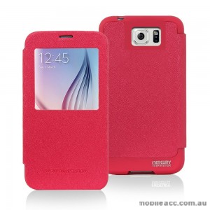 Korean Mercury WOW View Cover for Samsung Galaxy S6 - Hot Pink