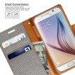 Korean Mercury Canvas Diary Wallet Case for Samsung Galaxy S6 Edge Grey