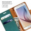 Korean Mercury Canvas Diary Wallet Case for Samsung Galaxy S6 Green
