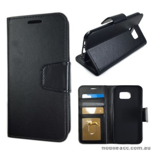 Standard Wallet Case Cover for Samsung Galaxy S6 Edge - Black
