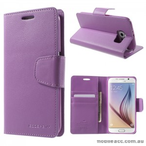 Korean Mercury Sonata Wallet Case for Samsung Galaxy S6 Edge - Purple