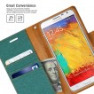 Korean Mercury Canvas Diary Wallet Case for Samsung Galaxy S6 Edge Green
