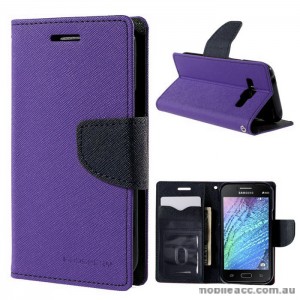 Mercury Goospery Fancy Diary Wallet Case for Samsung Galaxy J1 Purple