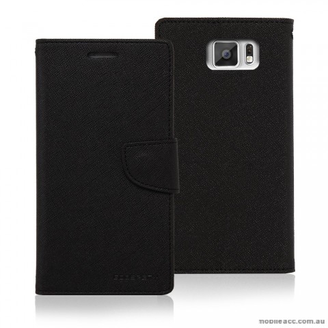 Korean Mercury Fancy Diary Wallet Case for Samsung Galaxy J7 Black